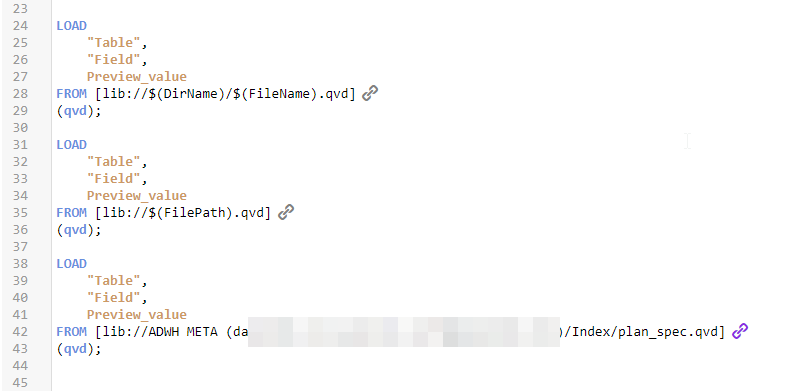 Different formats for QVD links